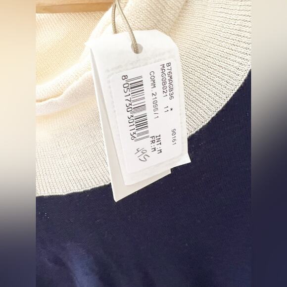 Eleventy Navy Colorblock Turtleneck Wool Cashmere Pullover Sweater Size M - Picture 2 of 8